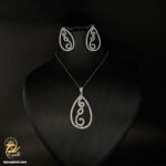 نیم ست نقره زنانه طرح اشکی نگین دار مدل NSW N13 IMAGE4