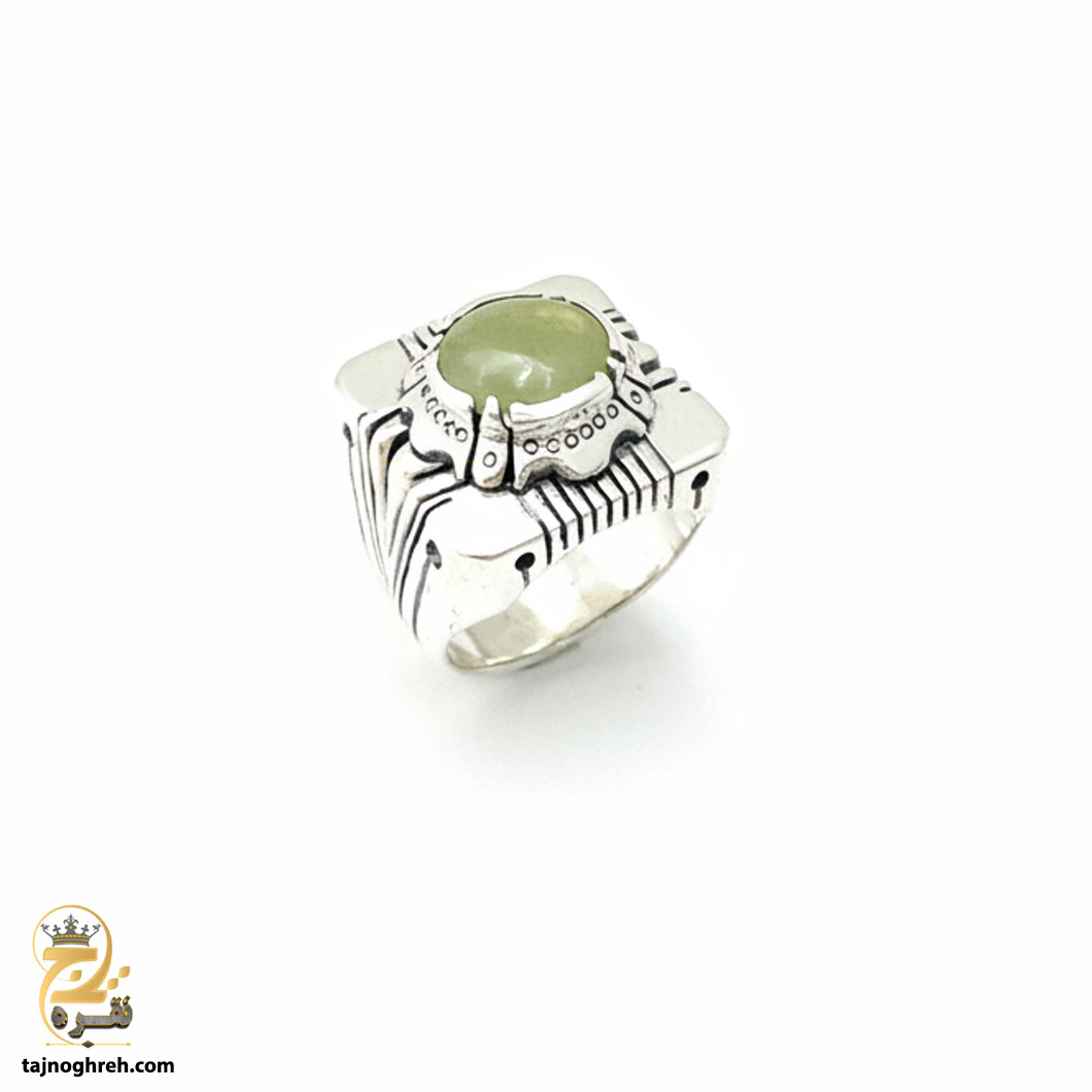 handmade-men-ring-hsr-m40 انگشتر دست ساز یاقوت سبز مدل HSR M40