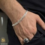 دستبند نقره مردانه ایتالیایی مدل BSM B96