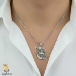 گردنبند نقره مردانه شیر و خورشید مدل NSM N59
