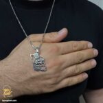 گردنبند نقره شیر و خورشید مردانه مدل NSM N59