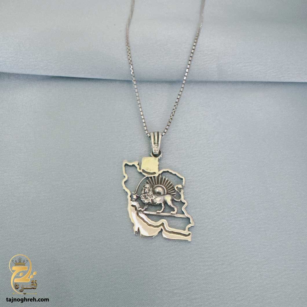 men-silver-necklace-nsm-n59 گردنبند نقره شیر و خورشید مدل NSM N59