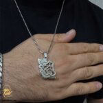 گردنبند نقره نقشه ایران مردانه مدل NSM N61