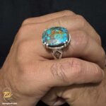 انگشتر نقره فیروزه مردانه مدل RSM K124