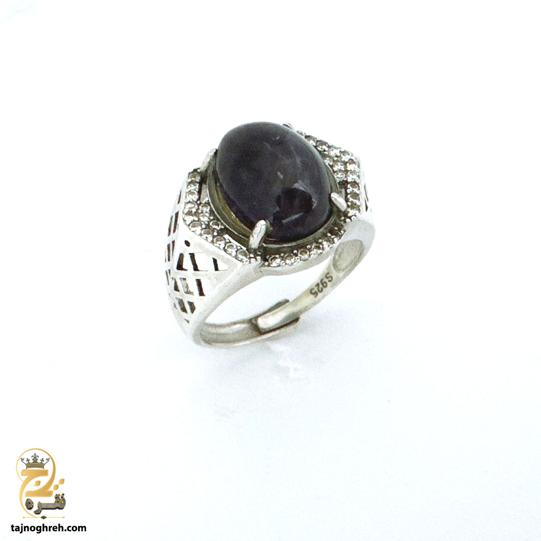 men-silver-ring-rsm-k125 انگشتر نقره مردانه آمیتیست مدل RSM K125