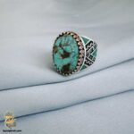 انگشتر نقره مردانه نگین فیروزه مدل RSM K126
