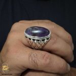 انگشتر نقره مردانه آمیتیست مدل RSM K127