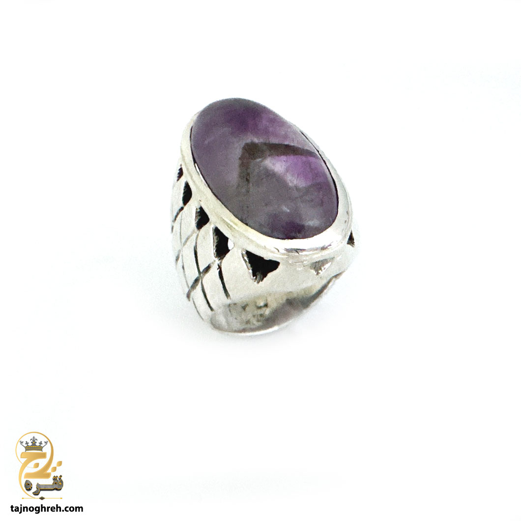 men-silver-ring-rsm-k127 انگشتر نقره مردانه آمیتیست مدل RSM K127