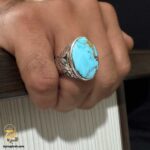 انگشتر نقره مردانه فیروزه نیشابور مدل RSM K128