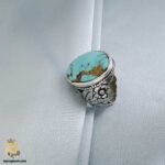 انگشتر نقره مردانه با نگین فیروزه مدل RSM K128
