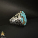 انگشتر نقره فیروزه مردانه مدل RSM K128