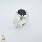 انگشتر نقره مردانه یاقوت کبود مدل RSM K129