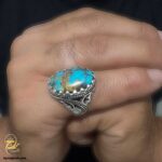 انگشتر نقره مردانه فیروزه نیشابور مدل RSM K130