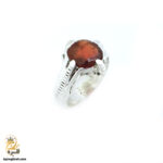 انگشتر نقره مردانه یاقوت گارنت مدل RSM K131