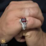 انگشتر یاقوت گارنت مردانه مدل RSM K131