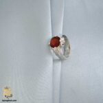 انگشتر نقره مردانه با سنگ گارنت مدل RSM K131