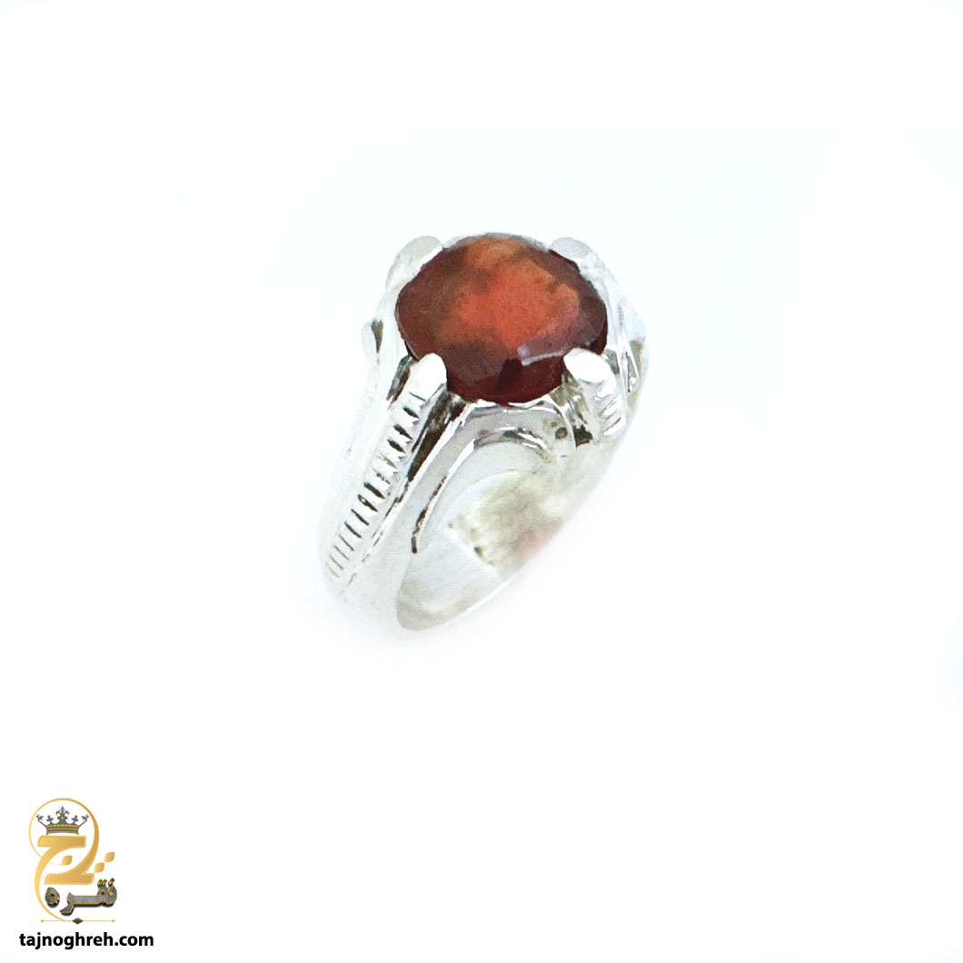 men-silver-ring-rsm-k131 انگشتر نقره مردانه یاقوت گارنت مدل RSM K131