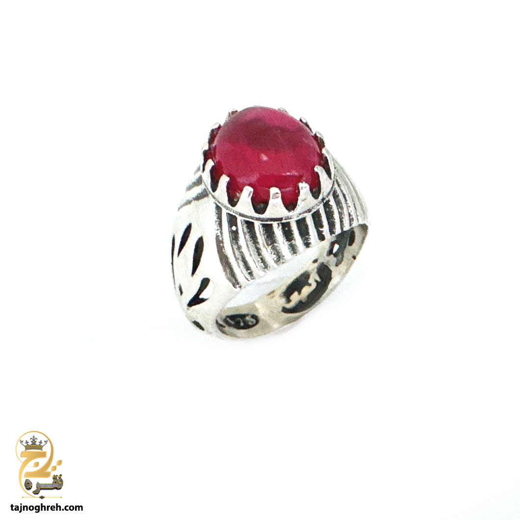 men-silver-ring-rsm-k132 انگشتر نقره مردانه یاقوت مدل RSM K132