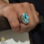 انگشتر نقره مردانه فیروزه اصل مدل RSM K134