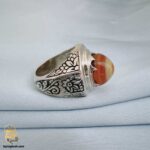 انگشتر نقره مردانه سه پوست عقیق مدل RSM K135