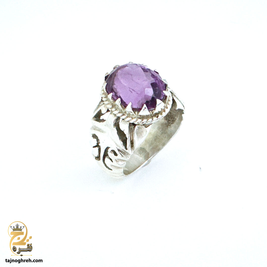 men-silver-ring-rsm-k136 انگشتر نقره آمیتیست مردانه مدل RSM K136