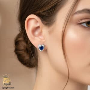گوشواره نقره نگین دار مدل ESW E82