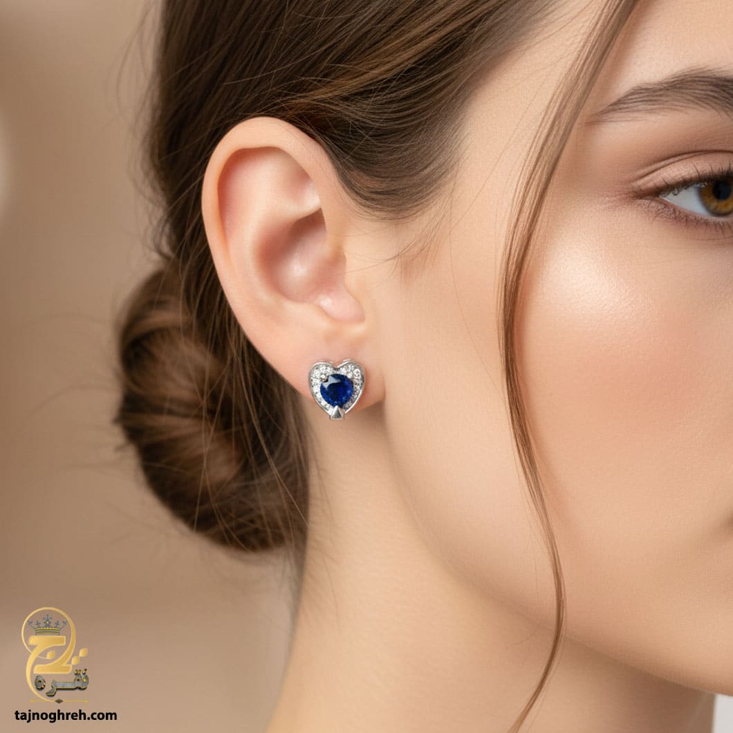 silver-earrin-esw-e82-9 گوشواره نقره نگین دار مدل ESW E82
