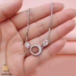 دستبند نقره زنانه نگین دار مدل DSW D59