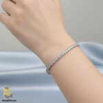 دستبند نقره زنانه نگین دار مدل DSW D60