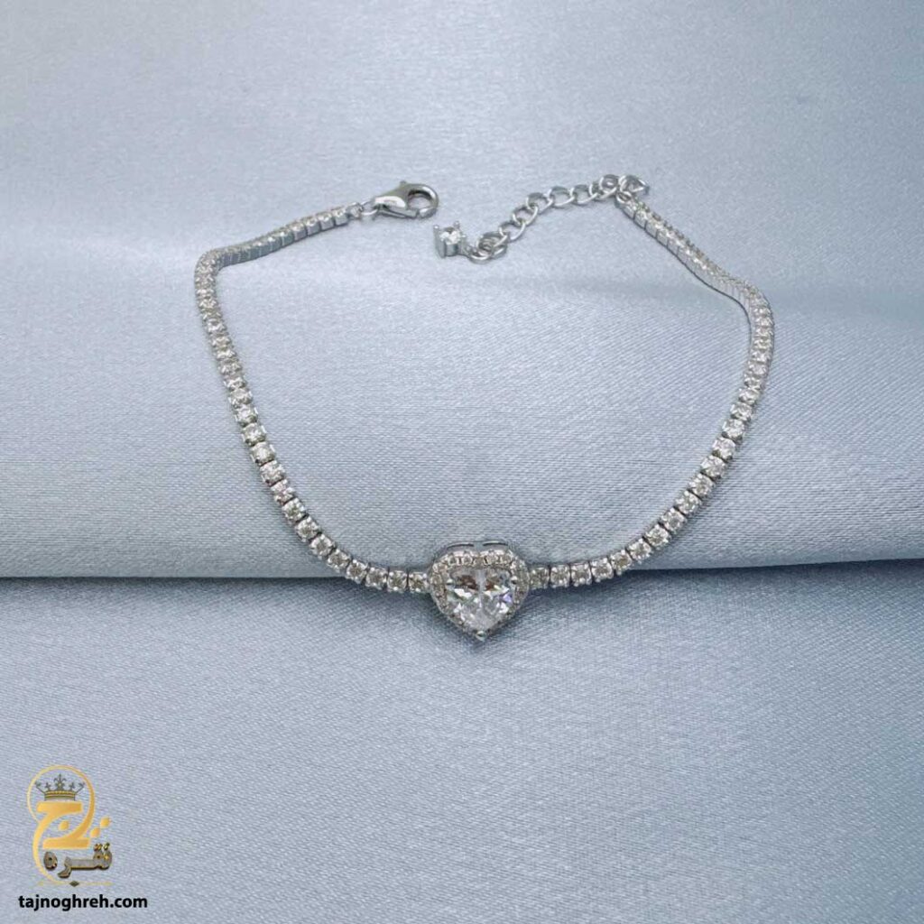دستبند نقره تنیسی زنانه مدل DSW D72