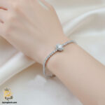 دستبند تنیسی نقره زنانه مدل DSW D74