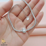دستبند نقره زنانه تنیسی مدل DSW D74