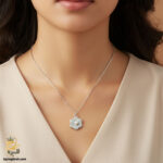 گردنبند نقره زنانه طرح گل با نگین مروارید مدل ZSW Z61 IMAGE6