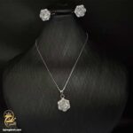 نیم ست نقره زنانه طرح جواهری پرنگین مدل NSW N22 IMAGE1
