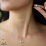 نیم ست نقره زنانه طرح پاپیون جواهری مدل NSW N27 image1