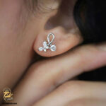 نیم ست نقره زنانه طرح پاپیون جواهری مدل NSW N27 image3
