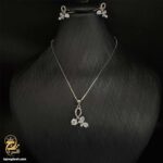نیم ست نقره زنانه طرح پاپیون جواهری مدل NSW N27 image4