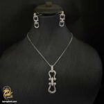 نیم ست نقره زنانه طرح امگا نگین دار مدل NSW N15 IMAGE1