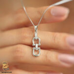 نیم ست نقره زنانه طرح امگا نگین دار مدل NSW N15 IMAGE2
