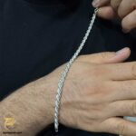 دستبند نقره مردانه طنابی مدل BSM B99