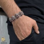 دستبند نقره مردانه نگین دار مدل BSM B98