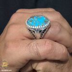 انگشتر نقره فیروزه مردانه مدل RSM K137