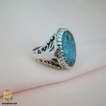 انگشتر نقره با سنگ فیروزه مردانه مدل RSM K137