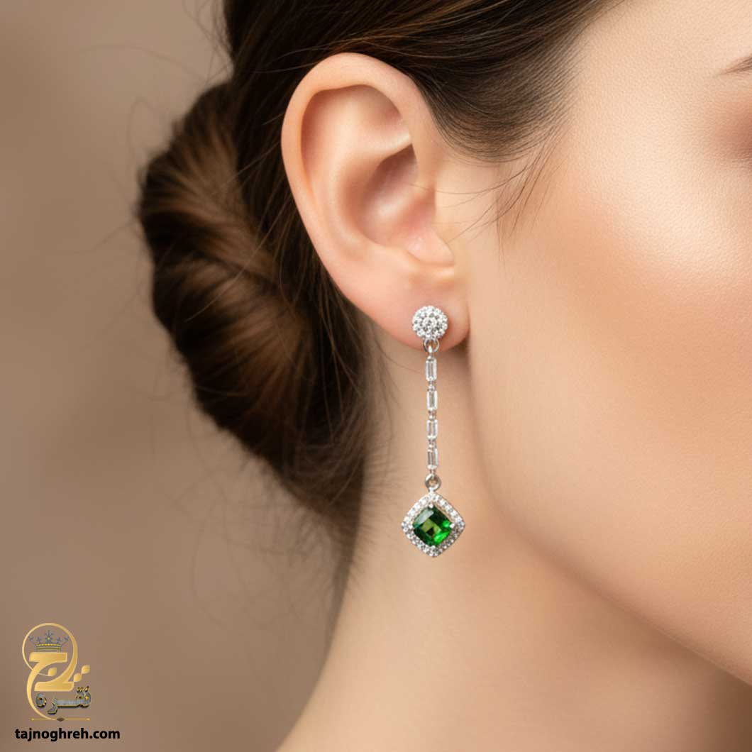 silver-earrin-esw-e101 گوشواره نقره آویز مدل ESW E101