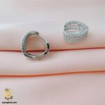 گوشواره نقره حلقه ای نگین دار مدل ESW E102