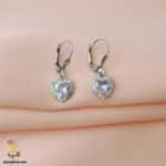 گوشواره نقره نگین دار دخترانه مدل ESW E103