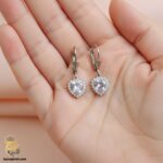 گوشواره نقره زنانه نگین دار مدل ESW E103