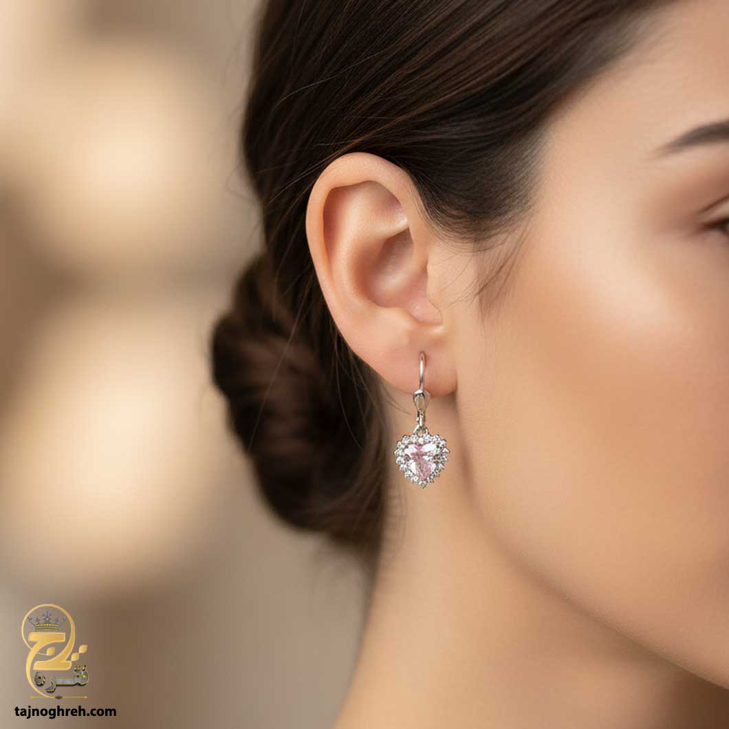 silver-earrin-esw-e103 گوشواره نقره نگین دار مدل ESW E103