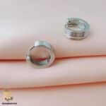 گوشواره نقره حلقه ای شیاردار مدل ESW E104