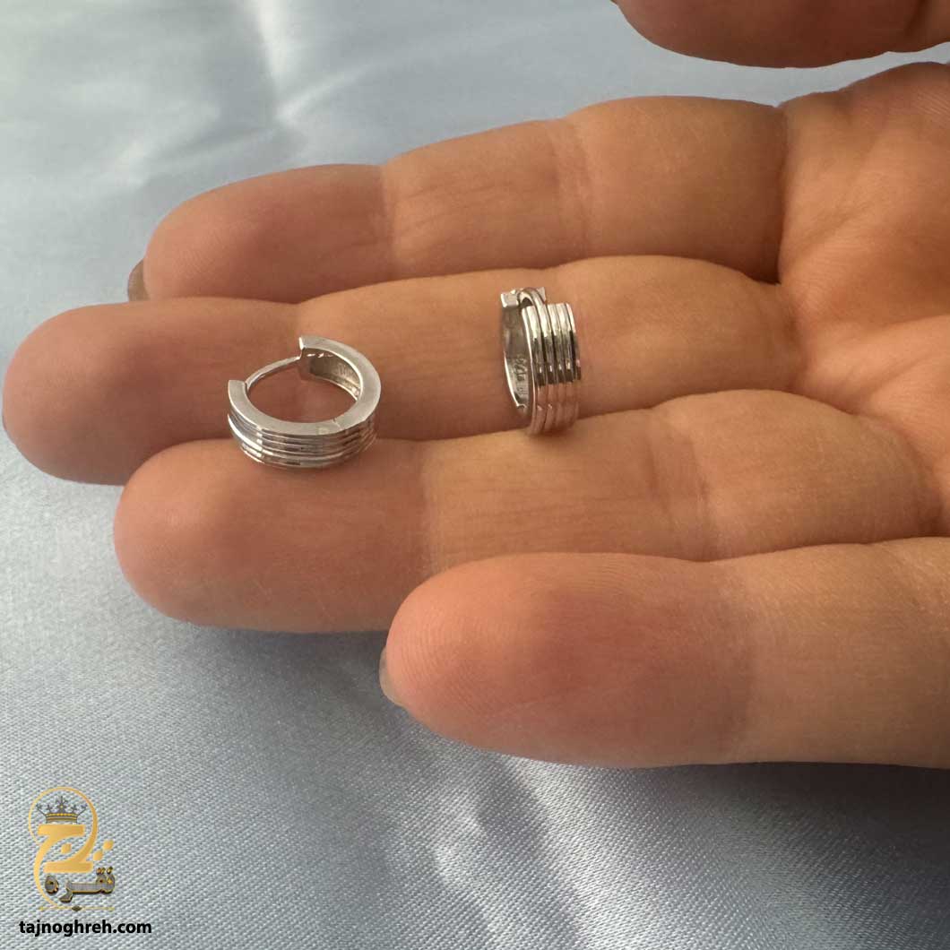 silver-earrin-esw-e104 گوشواره نقره حلقه ای مدل ESW E104